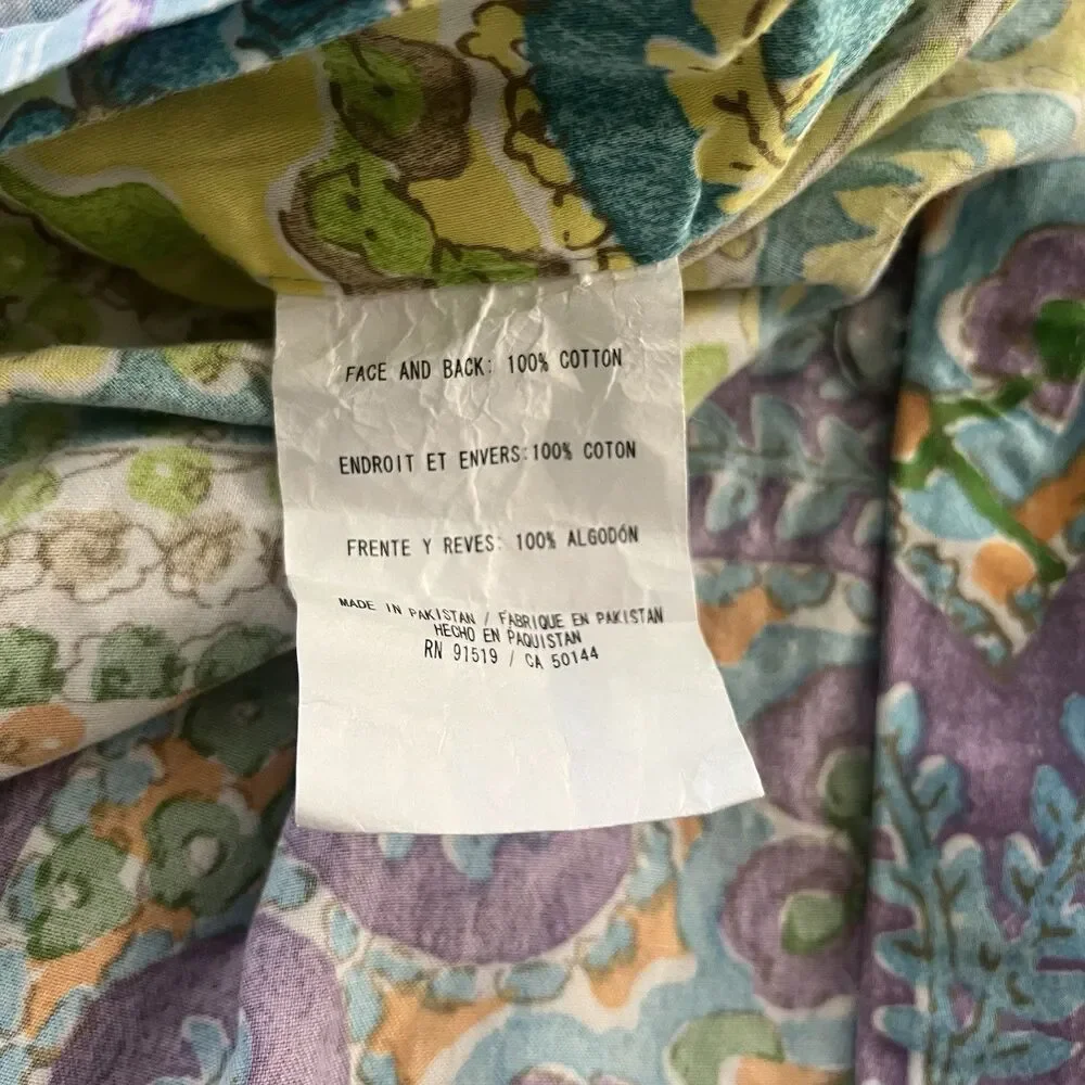 Echo Design Calypso Queen Duvet Cover Multi Color Paisley Reversible Cotton Boho - Picture 8 of 11